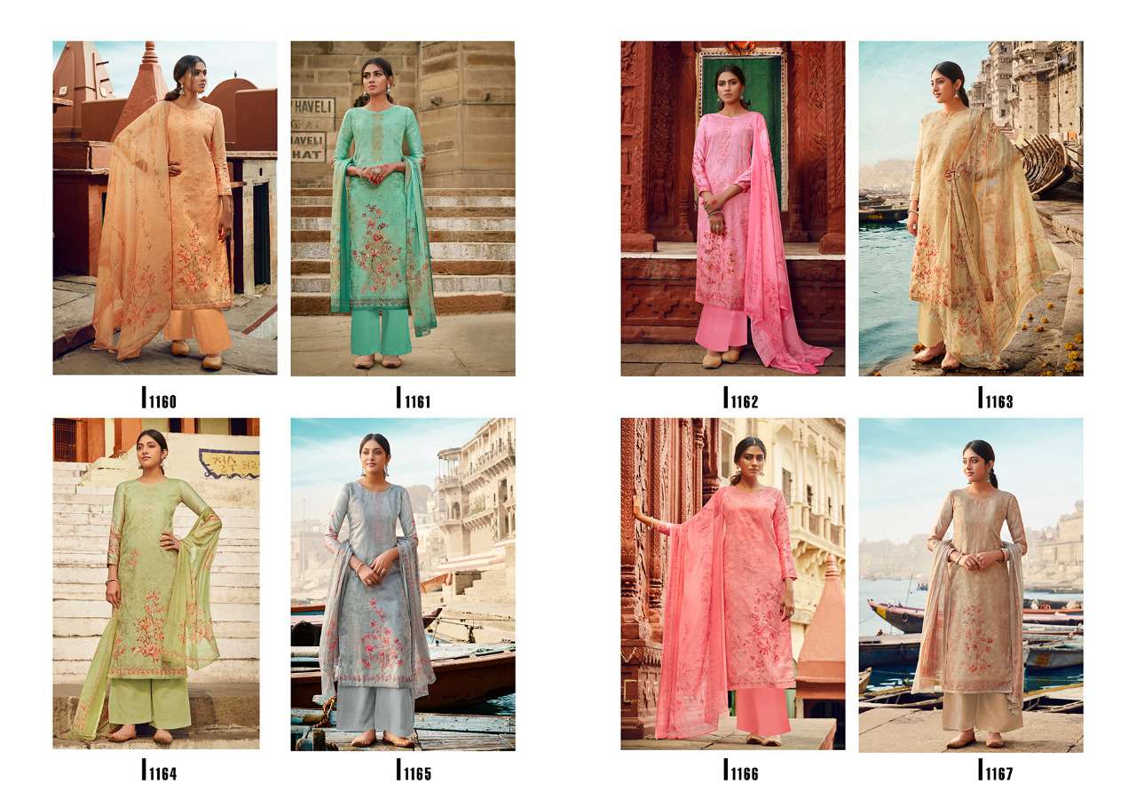 KAASHI BY LAXMIMAYA SILK MILLS 1160 TO 1167 SERIES BEAUTIFUL SUITS STYLISH FANCY COLORFUL PARTY WEAR & OCCASIONAL WEAR PURE JAM DIGITAL PRINTED DRESSES AT WHOLESALE PRICE