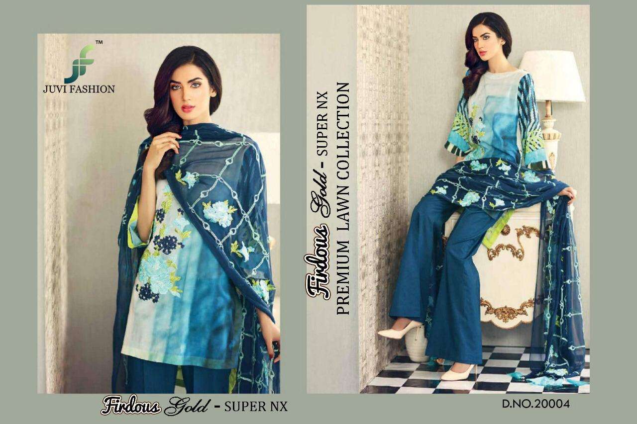 FIRDOUS GOLD SUPER NX BY JUVI FASHION BEAUTIFUL SUITS STYLISH FANCY COLORFUL PARTY WEAR & ETHNIC WEAR COTTON SATIN DRESSES AT WHOLESALE PRICE
