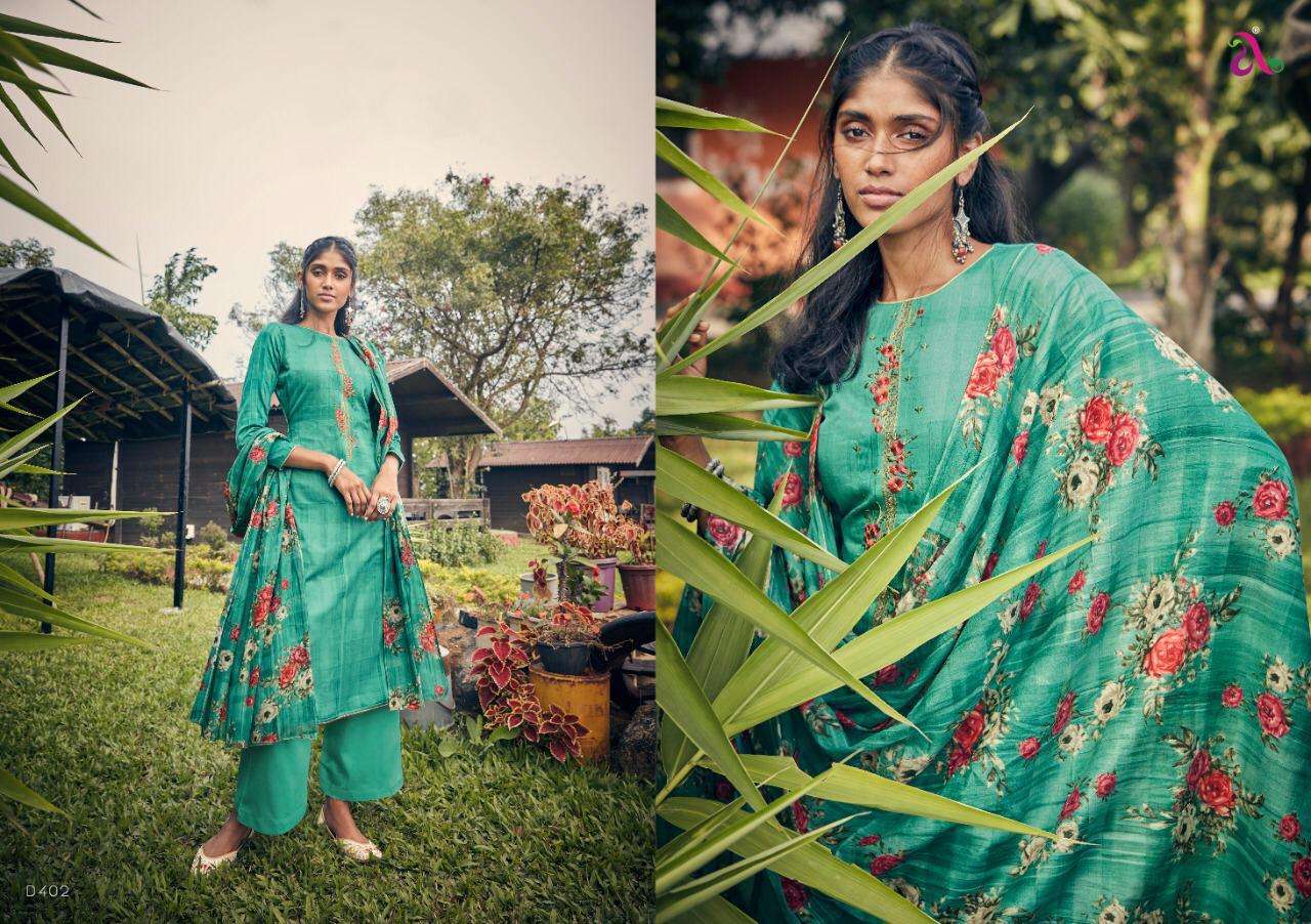 REYES BY ANGROOP PLUS 401 TO 406 SERIES DESIGNER SUITS BEAUTIFUL STYLISH FANCY COLORFUL PARTY WEAR & ETHNIC WEAR PURE JAM SILK COTTON PRINTED DRESSES AT WHOLESALE PRICE
