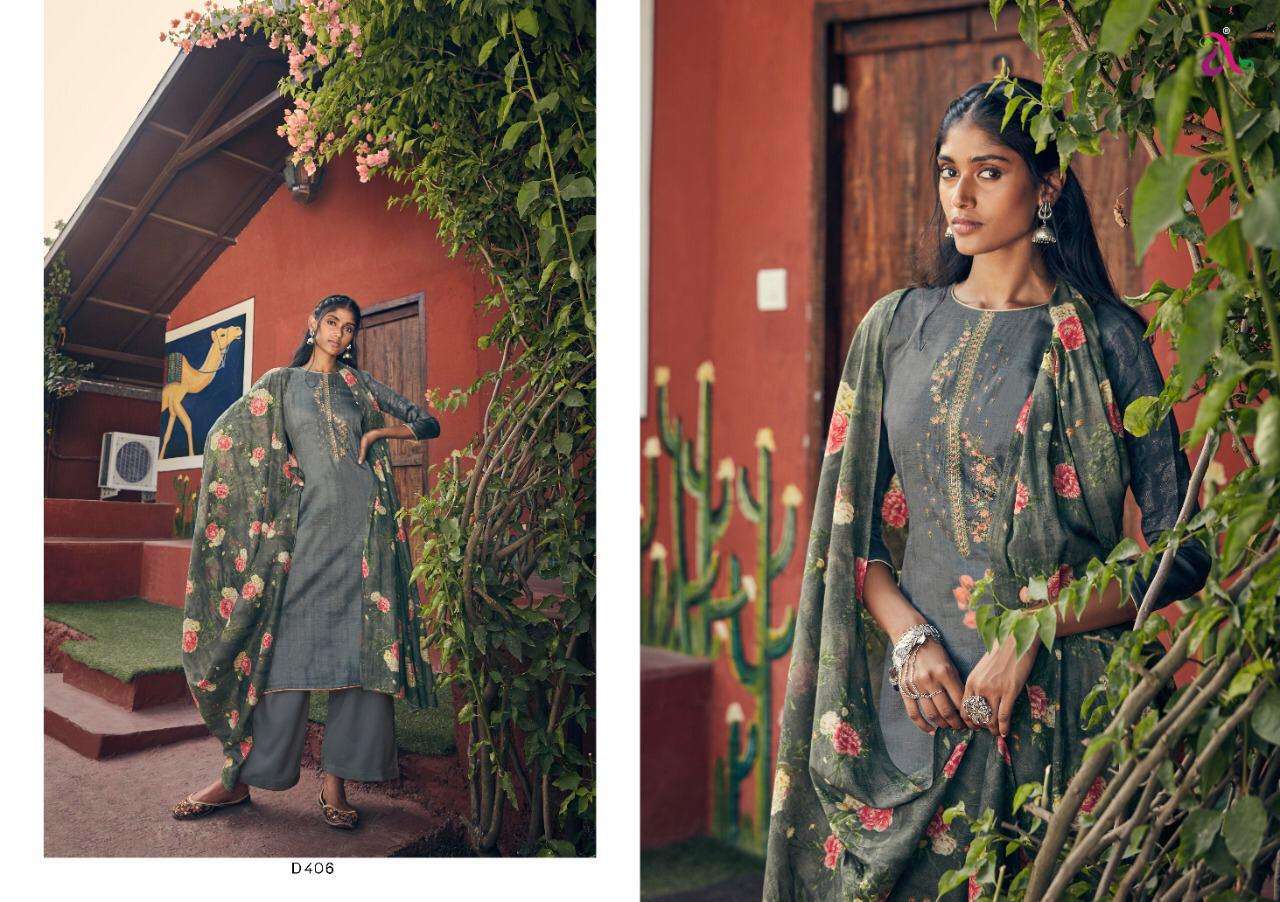 REYES BY ANGROOP PLUS 401 TO 406 SERIES DESIGNER SUITS BEAUTIFUL STYLISH FANCY COLORFUL PARTY WEAR & ETHNIC WEAR PURE JAM SILK COTTON PRINTED DRESSES AT WHOLESALE PRICE