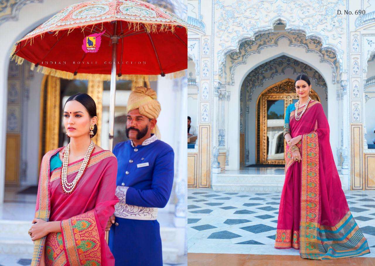 LOTUS VOL-8 BY ASHIKA SAREES 681 TO 692 SERIES INDIAN TRADITIONAL WEAR COLLECTION BEAUTIFUL STYLISH FANCY COLORFUL PARTY WEAR & OCCASIONAL WEAR CHANDERI COTTON SAREES AT WHOLESALE PRICE