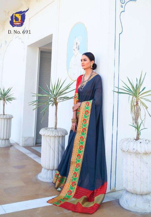 LOTUS VOL-8 BY ASHIKA SAREES 681 TO 692 SERIES INDIAN TRADITIONAL WEAR COLLECTION BEAUTIFUL STYLISH FANCY COLORFUL PARTY WEAR & OCCASIONAL WEAR CHANDERI COTTON SAREES AT WHOLESALE PRICE