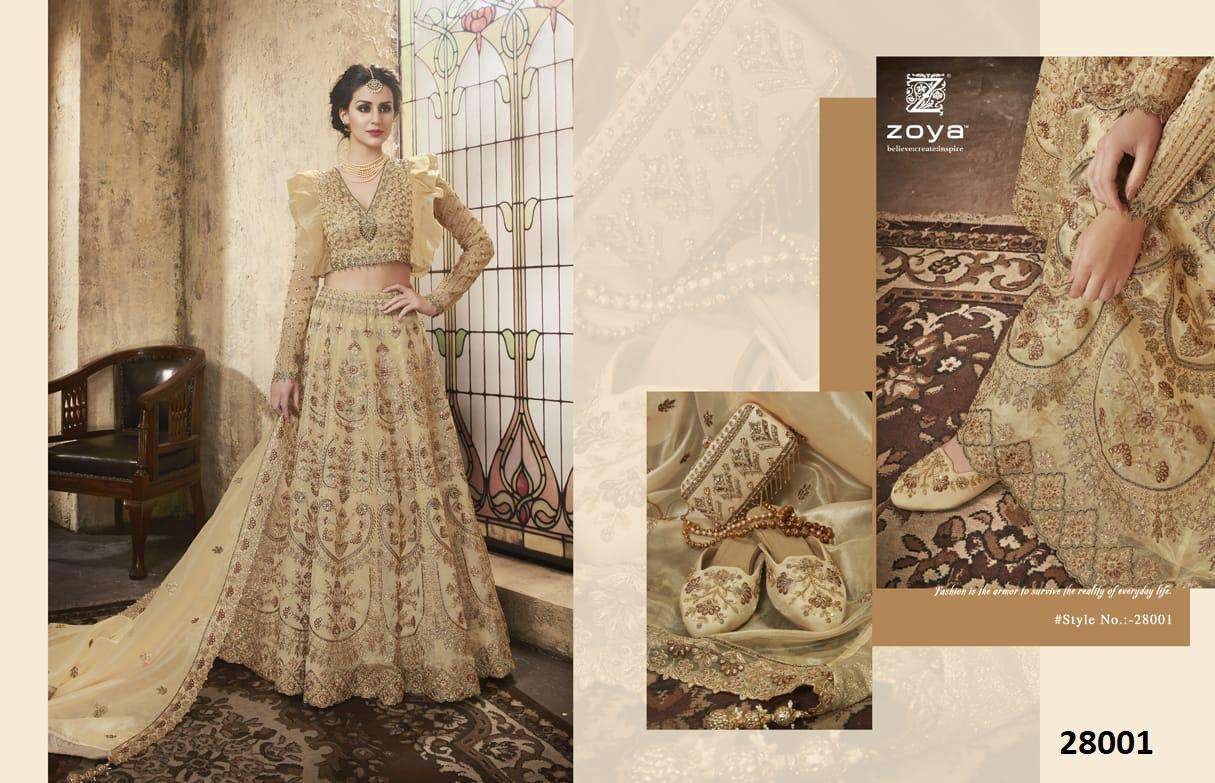 ZOYA 28000 SERIES NX BY ZOYA INDIAN STYLISH TRADITIONAL OCCASIONAL WEAR PARTY WEAR EMBROIDERED NET LEHENGAS AT WHOLESALE PRICE