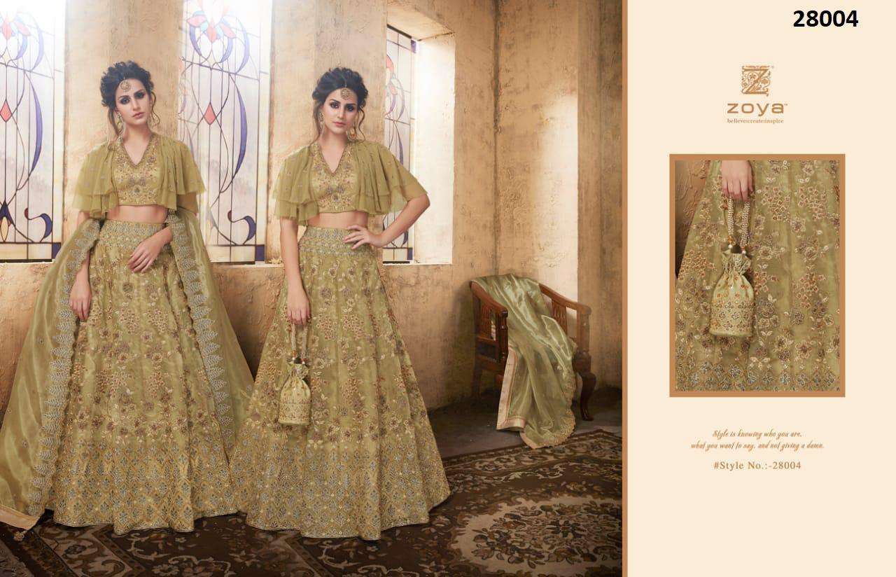 ZOYA 28000 SERIES NX BY ZOYA INDIAN STYLISH TRADITIONAL OCCASIONAL WEAR PARTY WEAR EMBROIDERED NET LEHENGAS AT WHOLESALE PRICE