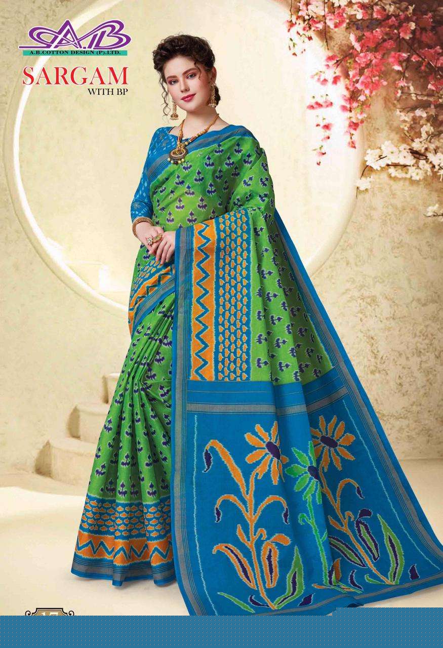 SARGAM BY A.B. FASHION 09 TO 26 INDIAN TRADITIONAL WEAR COLLECTION BEAUTIFUL STYLISH FANCY COLORFUL PARTY WEAR & OCCASIONAL WEAR MULMUL PURE COTTON PRINT SAREES AT WHOLESALE PRICE