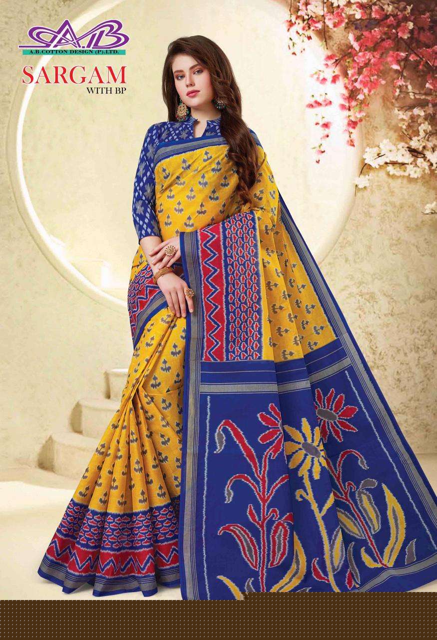 SARGAM BY A.B. FASHION 09 TO 26 INDIAN TRADITIONAL WEAR COLLECTION BEAUTIFUL STYLISH FANCY COLORFUL PARTY WEAR & OCCASIONAL WEAR MULMUL PURE COTTON PRINT SAREES AT WHOLESALE PRICE