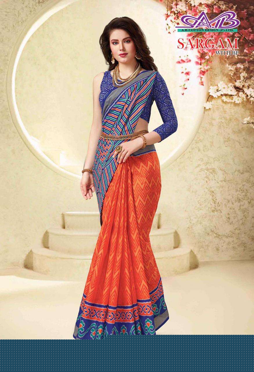 SARGAM BY A.B. FASHION 09 TO 26 INDIAN TRADITIONAL WEAR COLLECTION BEAUTIFUL STYLISH FANCY COLORFUL PARTY WEAR & OCCASIONAL WEAR MULMUL PURE COTTON PRINT SAREES AT WHOLESALE PRICE