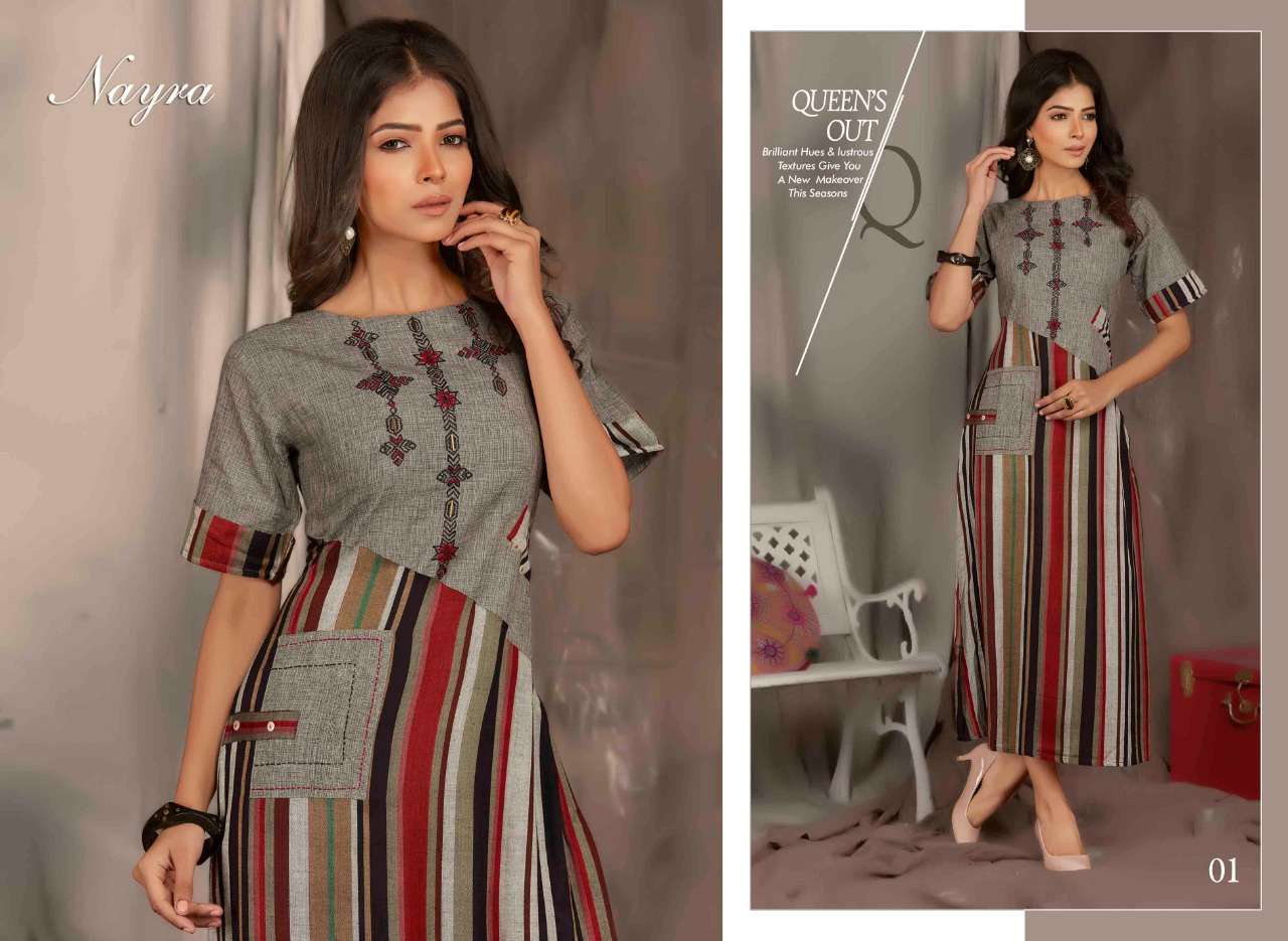 ANGEL BY NAYRA 01 TO 08 SERIES BEAUTIFUL STYLISH FANCY COLORFUL CASUAL WEAR & ETHNIC WEAR RAYON WEAVE KURTIS AT WHOLESALE PRICE