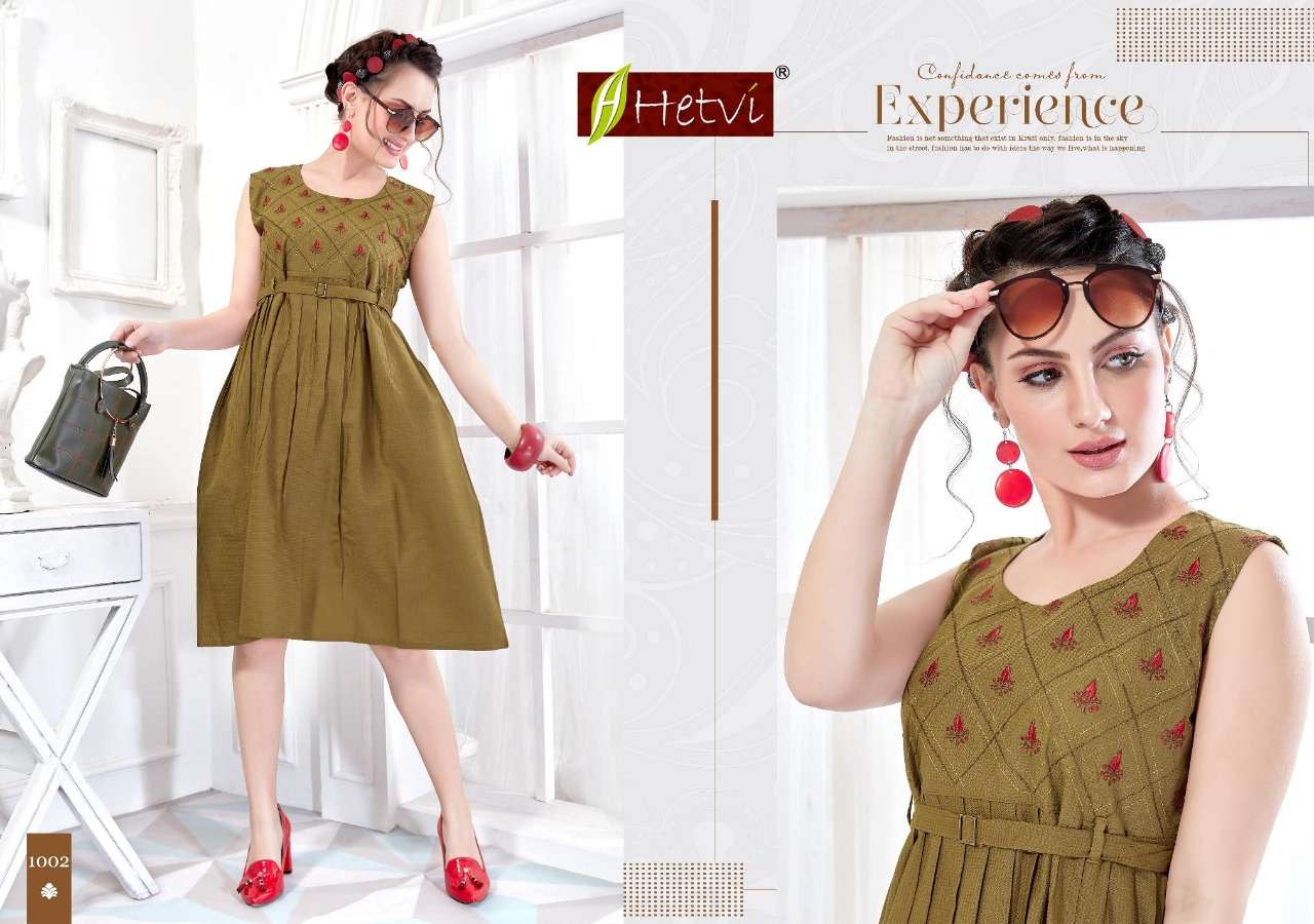 NUPOOR BY HETVI 1001 TO 1008 SERIES BEAUTIFUL STYLISH FANCY COLORFUL CASUAL WEAR & ETHNIC WEAR COTTON LIVA KURTIS AT WHOLESALE PRICE