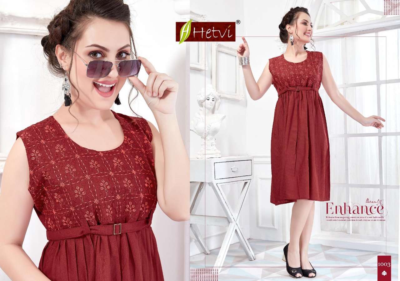 NUPOOR BY HETVI 1001 TO 1008 SERIES BEAUTIFUL STYLISH FANCY COLORFUL CASUAL WEAR & ETHNIC WEAR COTTON LIVA KURTIS AT WHOLESALE PRICE
