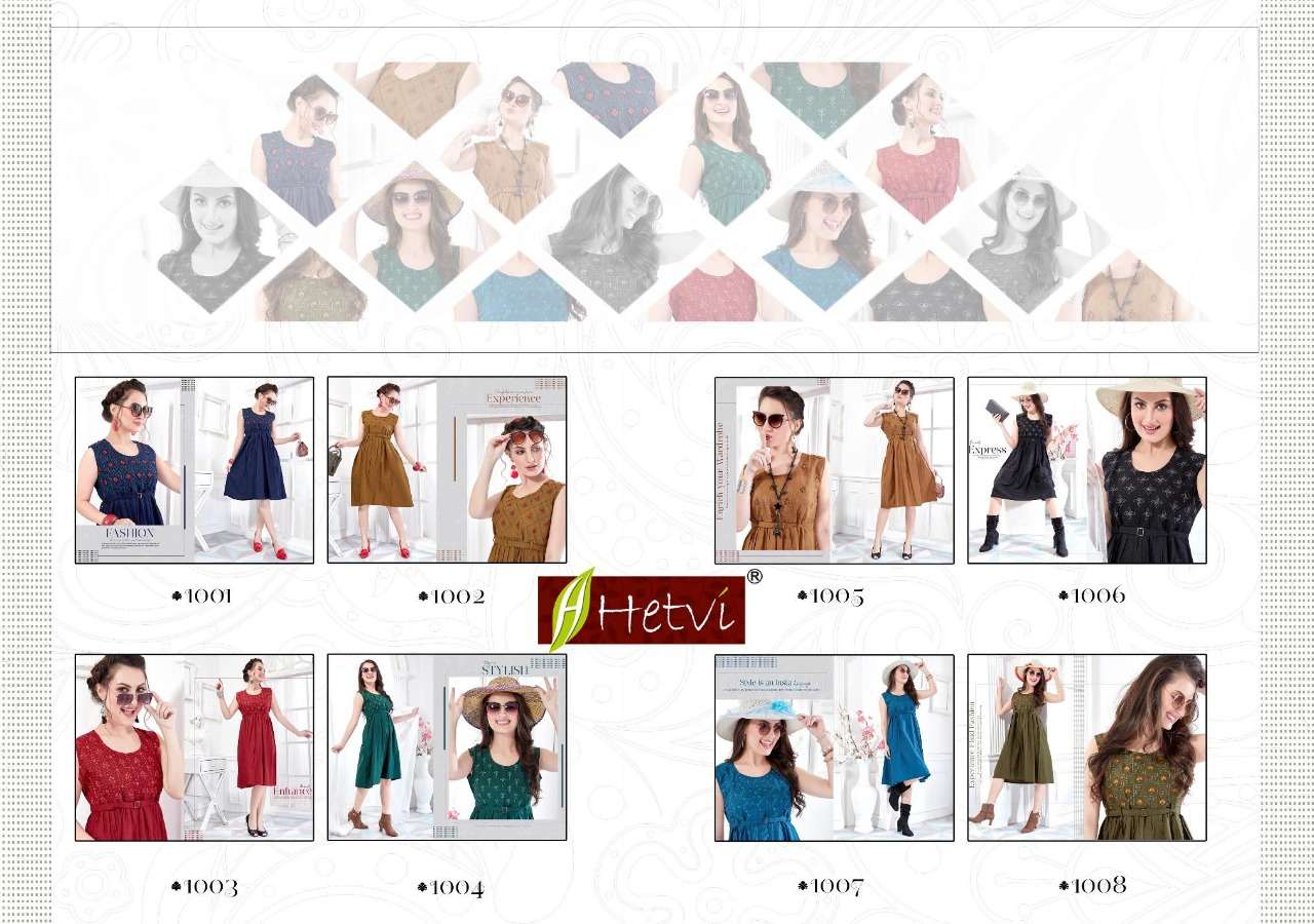 NUPOOR BY HETVI 1001 TO 1008 SERIES BEAUTIFUL STYLISH FANCY COLORFUL CASUAL WEAR & ETHNIC WEAR COTTON LIVA KURTIS AT WHOLESALE PRICE