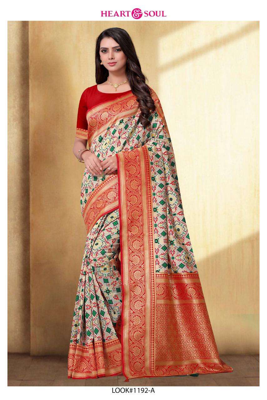 KAVIRA BY HEART AND SOUL 1192-A TO 1194-B SERIES INDIAN TRADITIONAL WEAR COLLECTION BEAUTIFUL STYLISH FANCY COLORFUL PARTY WEAR & OCCASIONAL WEAR SILK SAREES AT WHOLESALE PRICE
