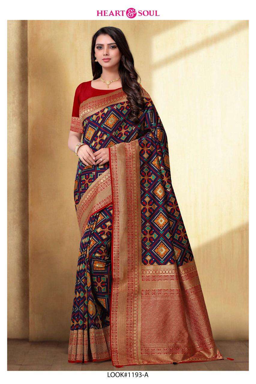 KAVIRA BY HEART AND SOUL 1192-A TO 1194-B SERIES INDIAN TRADITIONAL WEAR COLLECTION BEAUTIFUL STYLISH FANCY COLORFUL PARTY WEAR & OCCASIONAL WEAR SILK SAREES AT WHOLESALE PRICE