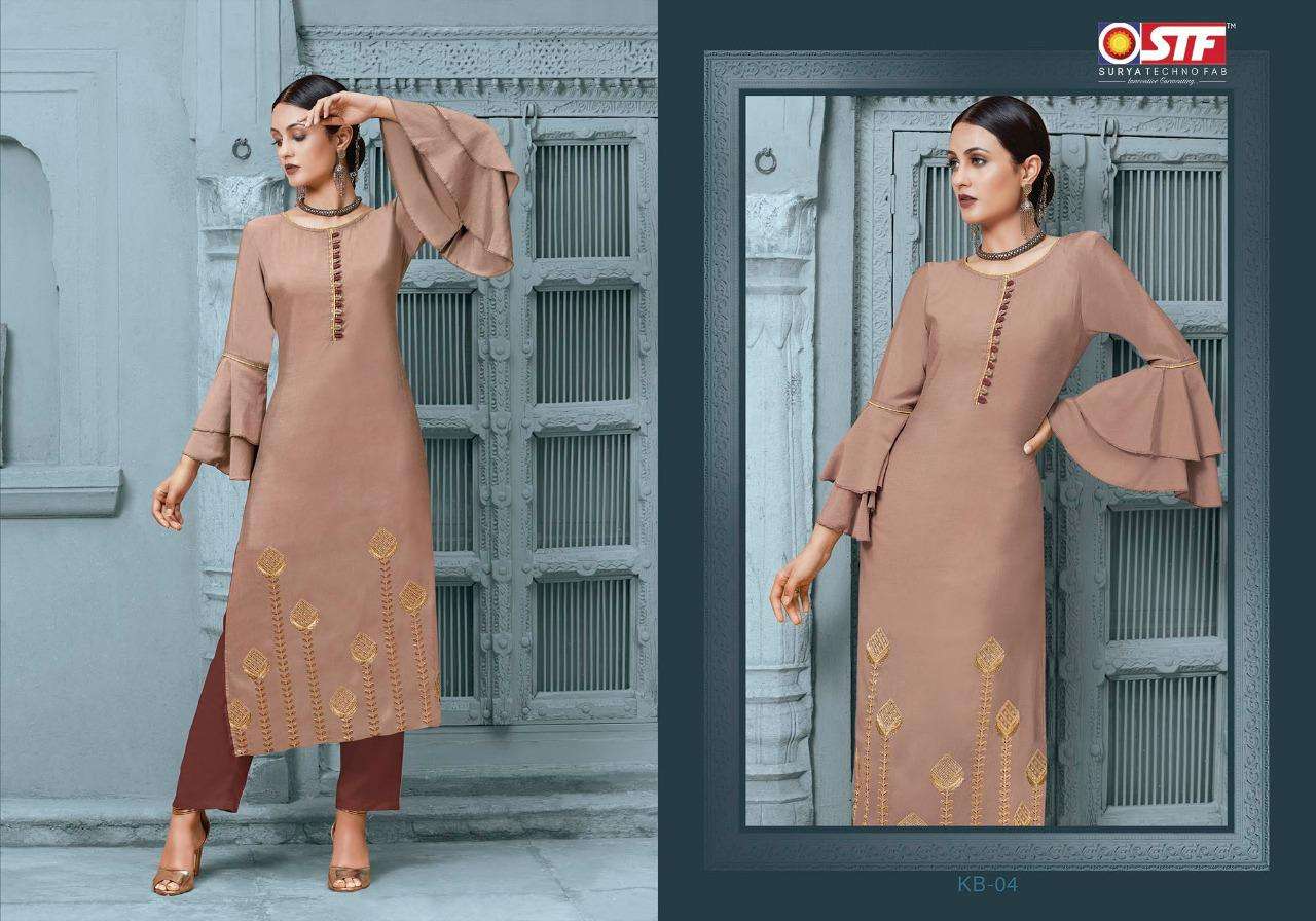 KADAMBARI BY SURYA TECHNO FAB 01 TO 06 SERIES BEAUTIFUL STYLISH COLORFUL FANCY PARTY WEAR & ETHNIC WEAR & READY TO WEAR RAYON MALANGE TWO TONE KURTIS AT WHOLESALE PRICE