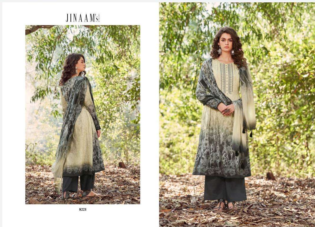 JINAAM MIRZA BY JINAAM DRESSES 8220 TO 8228 SERIES BEAUTIFUL SUITS STYLISH FANCY COLORFUL PARTY WEAR & OCCASIONAL WEAR COTTON SATIN DIGITAL PRINTED DRESSES AT WHOLESALE PRICE