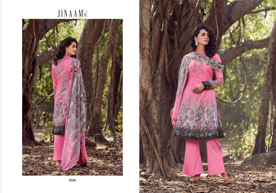 JINAAM MIRZA BY JINAAM DRESSES 8220 TO 8228 SERIES BEAUTIFUL SUITS STYLISH FANCY COLORFUL PARTY WEAR & OCCASIONAL WEAR COTTON SATIN DIGITAL PRINTED DRESSES AT WHOLESALE PRICE