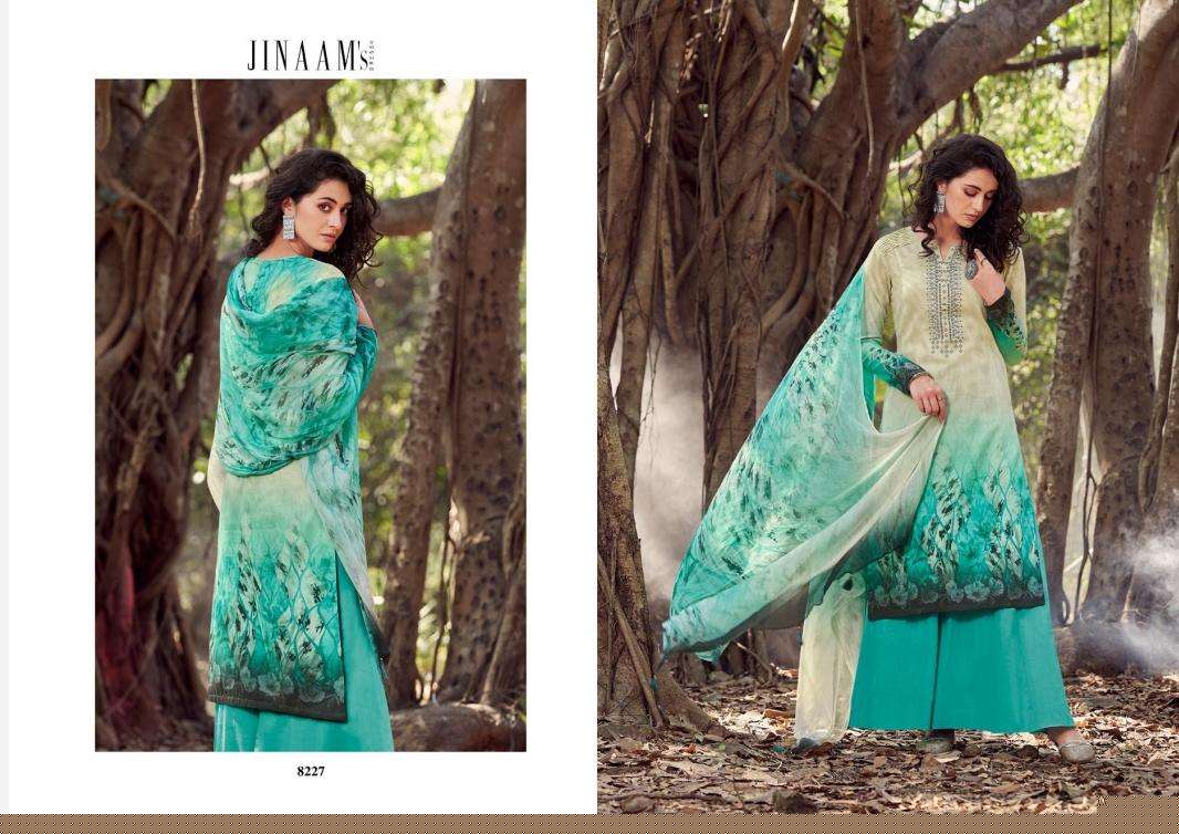 JINAAM MIRZA BY JINAAM DRESSES 8220 TO 8228 SERIES BEAUTIFUL SUITS STYLISH FANCY COLORFUL PARTY WEAR & OCCASIONAL WEAR COTTON SATIN DIGITAL PRINTED DRESSES AT WHOLESALE PRICE