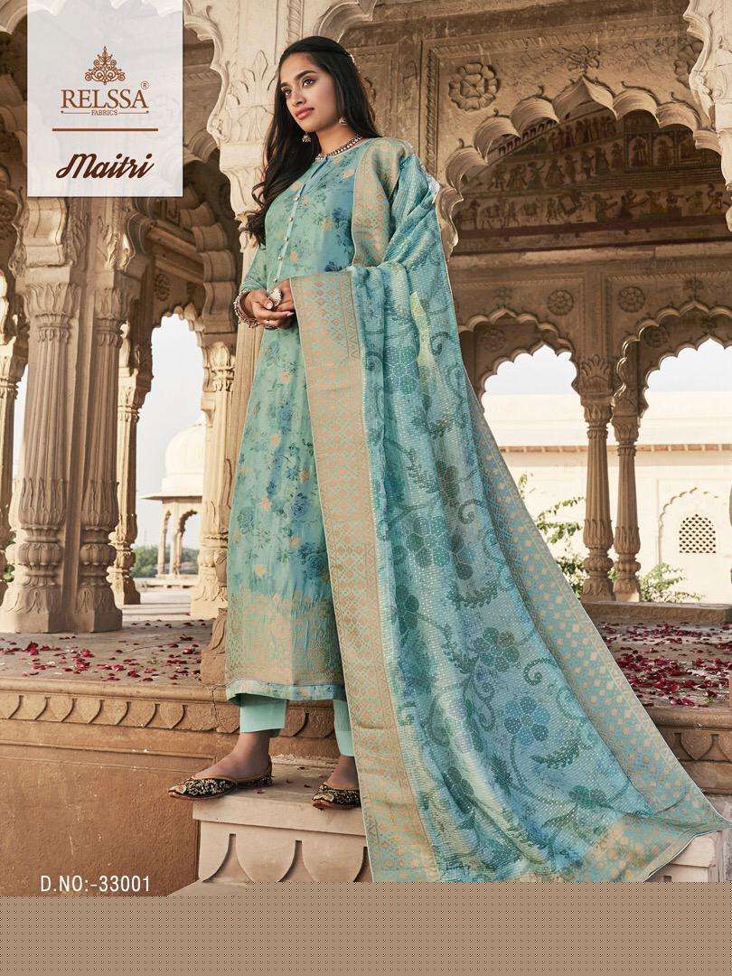 MAITRI BY SAJJAN 33001 TO 33007 SERIES BEAUTIFUL SUITS STYLISH FANCY COLORFUL PARTY WEAR & OCCASIONAL WEAR TANSUI SILK DRESSES AT WHOLESALE PRICE