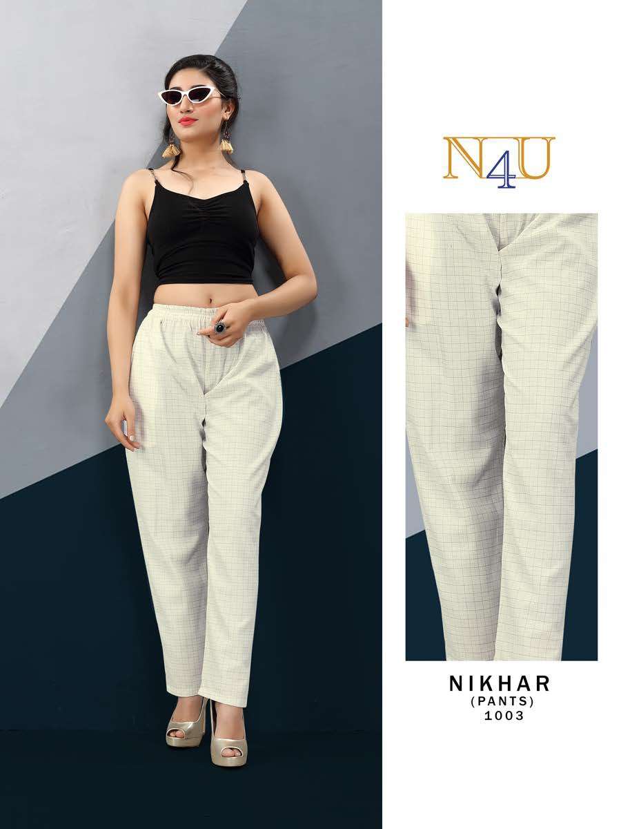 NIKHAR BY N4U 1001 TO 1012 SERIES BEAUTIFUL STYLISH FANCY COLORFUL PARTY WEAR & ETHNIC WEAR LINEN COTTON PRINTED PANTS AT WHOLESALE PRICE