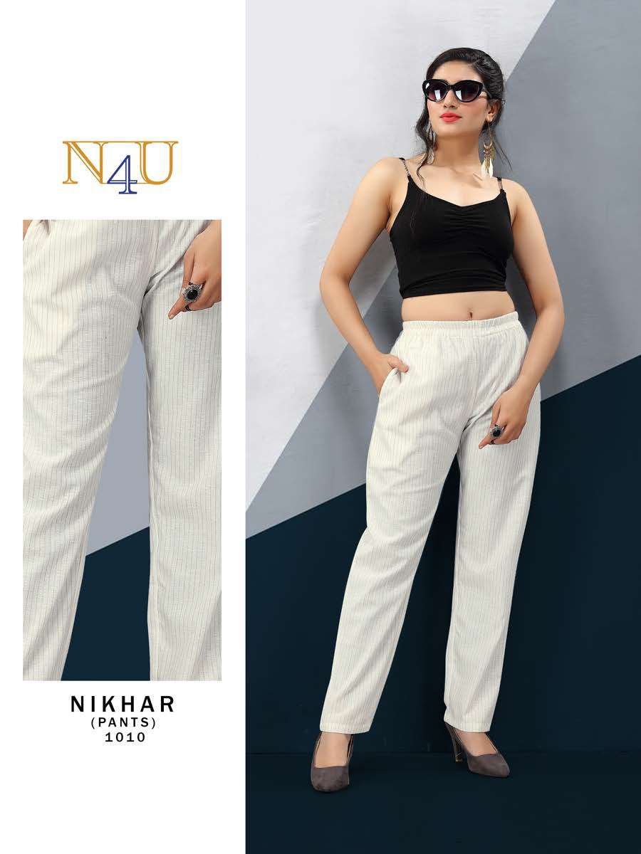 NIKHAR BY N4U 1001 TO 1012 SERIES BEAUTIFUL STYLISH FANCY COLORFUL PARTY WEAR & ETHNIC WEAR LINEN COTTON PRINTED PANTS AT WHOLESALE PRICE
