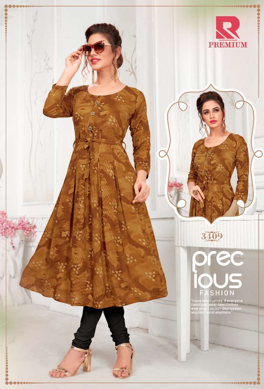 PREMIUM BY RAASHI 3401 TO 3412 SERIES STYLISH FANCY BEAUTIFUL COLORFUL CASUAL WEAR & ETHNIC WEAR HEAVY RAYON PRINTED KURTIS AT WHOLESALE PRICE