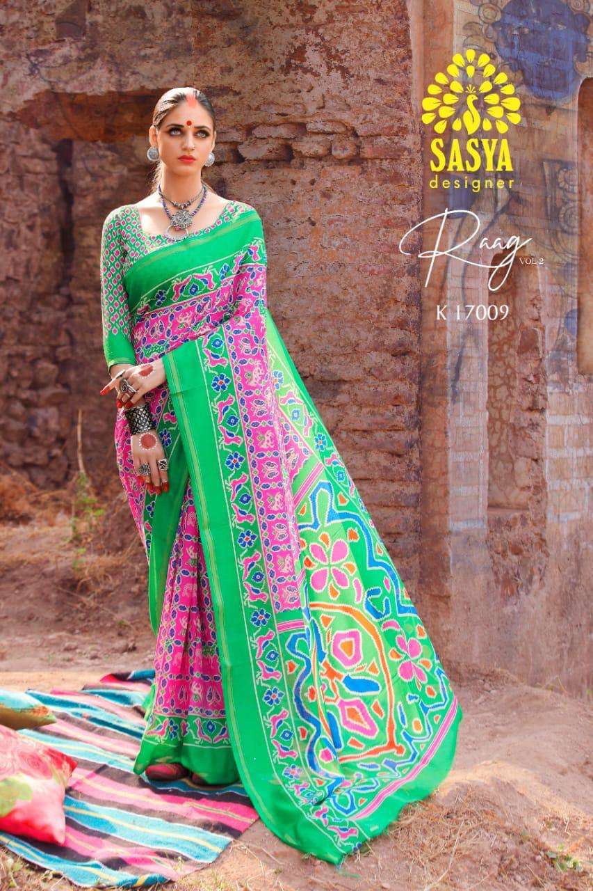 RAAG VOL-2 BY SASYA DESIGNER 17001 TO 17010 SERIES INDIAN TRADITIONAL WEAR COLLECTION BEAUTIFUL STYLISH FANCY COLORFUL PARTY WEAR & OCCASIONAL WEAR PURE MAL MAL COTTON SAREES AT WHOLESALE PRICE