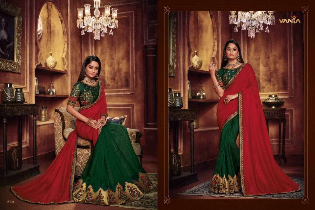 VANYA VOL-14 BY VANYA 2401 TO 2416 SERIES INDIAN TRADITIONAL WEAR COLLECTION BEAUTIFUL STYLISH FANCY COLORFUL PARTY WEAR & OCCASIONAL WEAR FANCY SAREES AT WHOLESALE PRICE