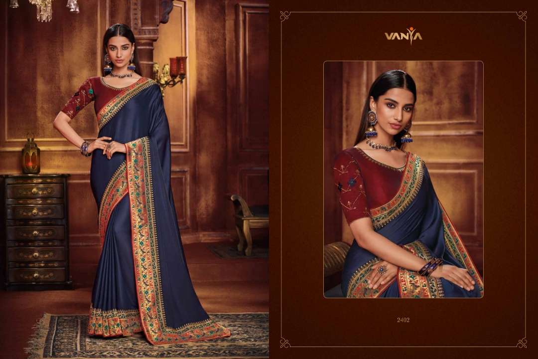 VANYA VOL-14 BY VANYA 2401 TO 2416 SERIES INDIAN TRADITIONAL WEAR COLLECTION BEAUTIFUL STYLISH FANCY COLORFUL PARTY WEAR & OCCASIONAL WEAR FANCY SAREES AT WHOLESALE PRICE