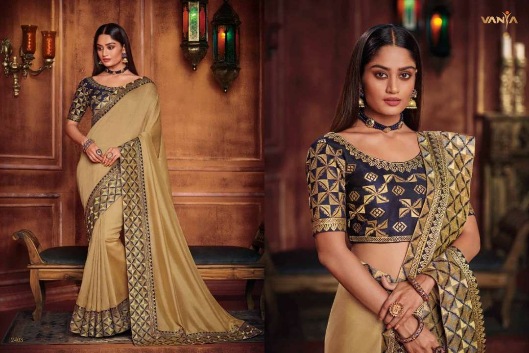 VANYA VOL-14 BY VANYA 2401 TO 2416 SERIES INDIAN TRADITIONAL WEAR COLLECTION BEAUTIFUL STYLISH FANCY COLORFUL PARTY WEAR & OCCASIONAL WEAR FANCY SAREES AT WHOLESALE PRICE
