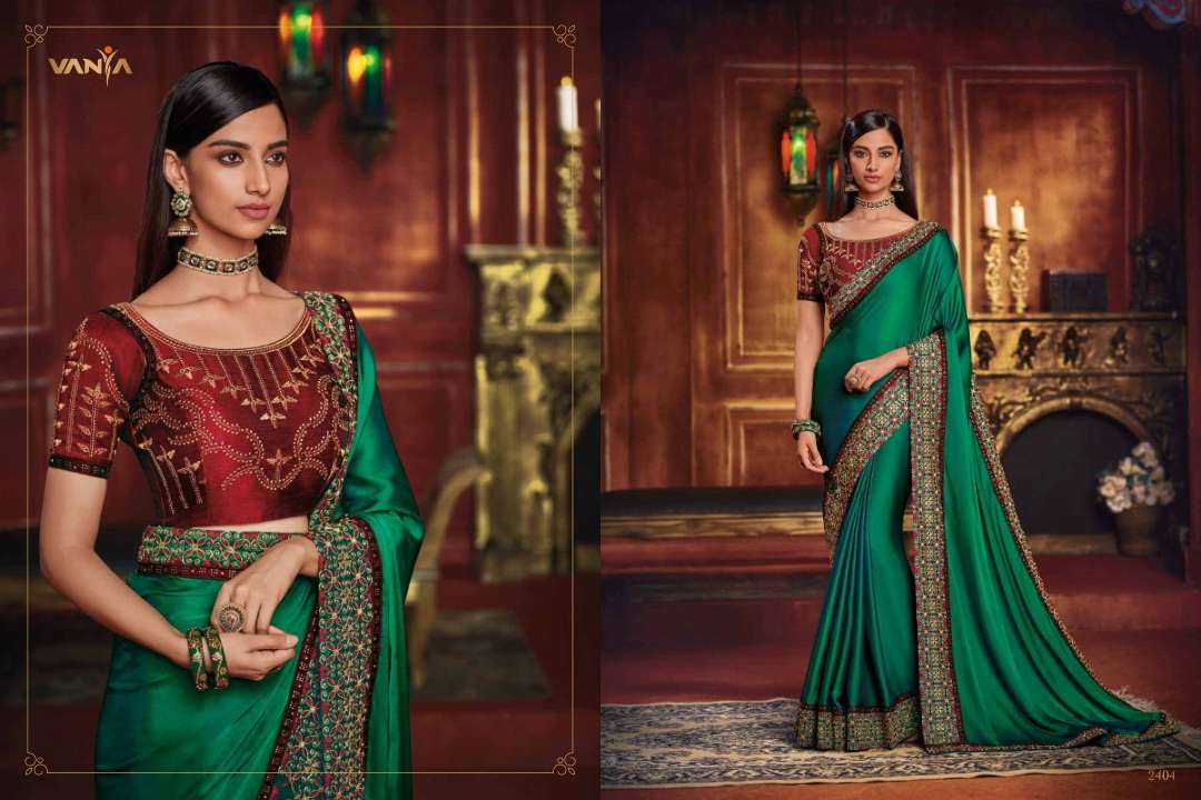 VANYA VOL-14 BY VANYA 2401 TO 2416 SERIES INDIAN TRADITIONAL WEAR COLLECTION BEAUTIFUL STYLISH FANCY COLORFUL PARTY WEAR & OCCASIONAL WEAR FANCY SAREES AT WHOLESALE PRICE