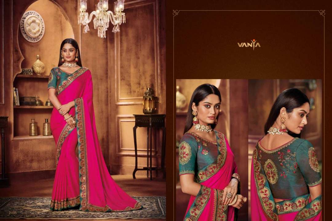 VANYA VOL-14 BY VANYA 2401 TO 2416 SERIES INDIAN TRADITIONAL WEAR COLLECTION BEAUTIFUL STYLISH FANCY COLORFUL PARTY WEAR & OCCASIONAL WEAR FANCY SAREES AT WHOLESALE PRICE
