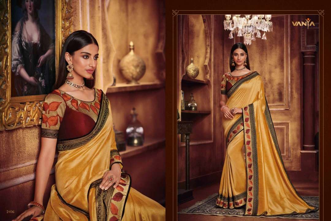 VANYA VOL-14 BY VANYA 2401 TO 2416 SERIES INDIAN TRADITIONAL WEAR COLLECTION BEAUTIFUL STYLISH FANCY COLORFUL PARTY WEAR & OCCASIONAL WEAR FANCY SAREES AT WHOLESALE PRICE