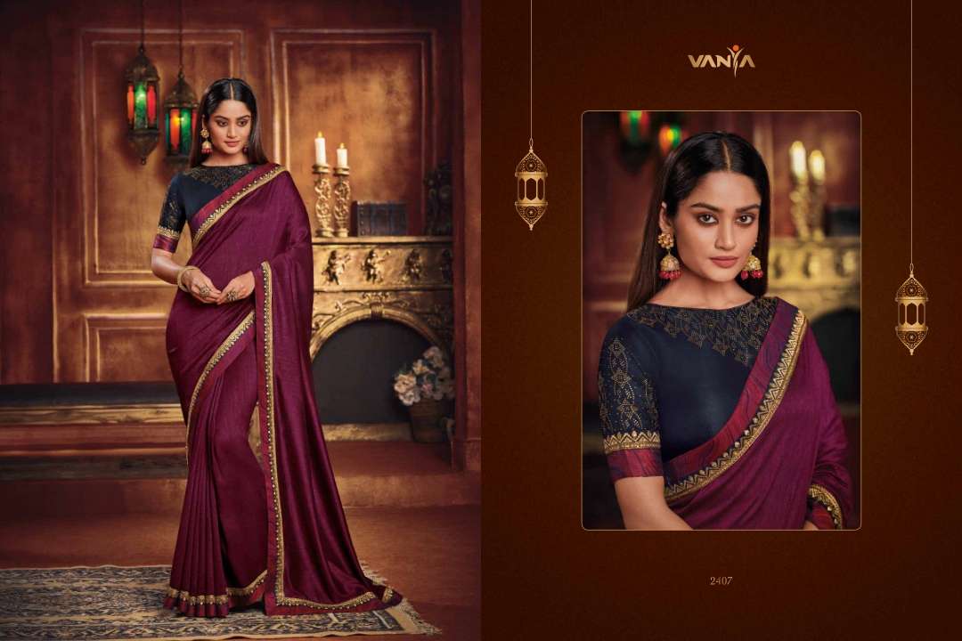 VANYA VOL-14 BY VANYA 2401 TO 2416 SERIES INDIAN TRADITIONAL WEAR COLLECTION BEAUTIFUL STYLISH FANCY COLORFUL PARTY WEAR & OCCASIONAL WEAR FANCY SAREES AT WHOLESALE PRICE
