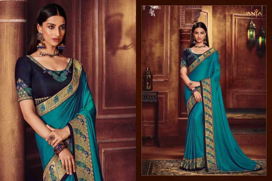 VANYA VOL-14 BY VANYA 2401 TO 2416 SERIES INDIAN TRADITIONAL WEAR COLLECTION BEAUTIFUL STYLISH FANCY COLORFUL PARTY WEAR & OCCASIONAL WEAR FANCY SAREES AT WHOLESALE PRICE