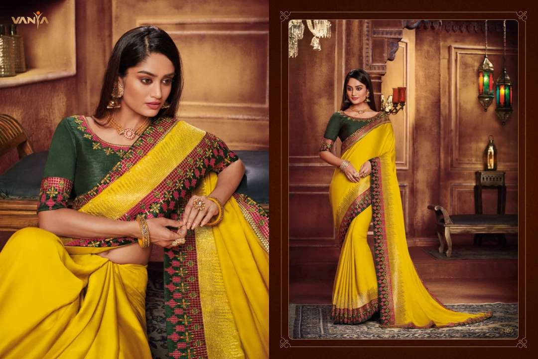 VANYA VOL-14 BY VANYA 2401 TO 2416 SERIES INDIAN TRADITIONAL WEAR COLLECTION BEAUTIFUL STYLISH FANCY COLORFUL PARTY WEAR & OCCASIONAL WEAR FANCY SAREES AT WHOLESALE PRICE
