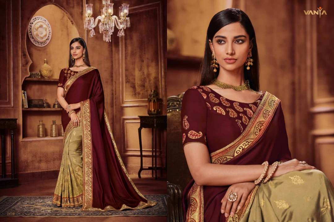 VANYA VOL-14 BY VANYA 2401 TO 2416 SERIES INDIAN TRADITIONAL WEAR COLLECTION BEAUTIFUL STYLISH FANCY COLORFUL PARTY WEAR & OCCASIONAL WEAR FANCY SAREES AT WHOLESALE PRICE