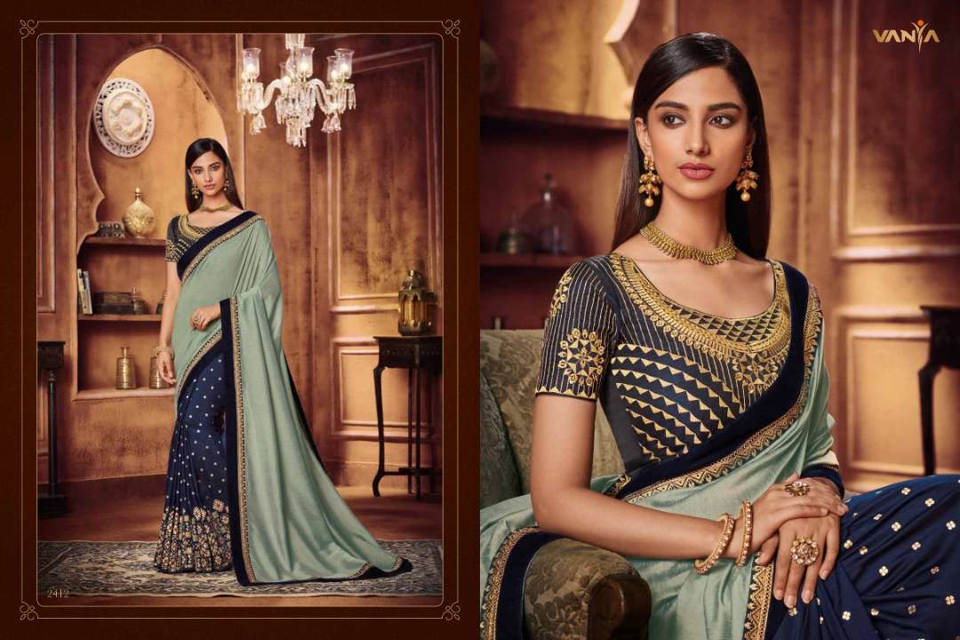 VANYA VOL-14 BY VANYA 2401 TO 2416 SERIES INDIAN TRADITIONAL WEAR COLLECTION BEAUTIFUL STYLISH FANCY COLORFUL PARTY WEAR & OCCASIONAL WEAR FANCY SAREES AT WHOLESALE PRICE