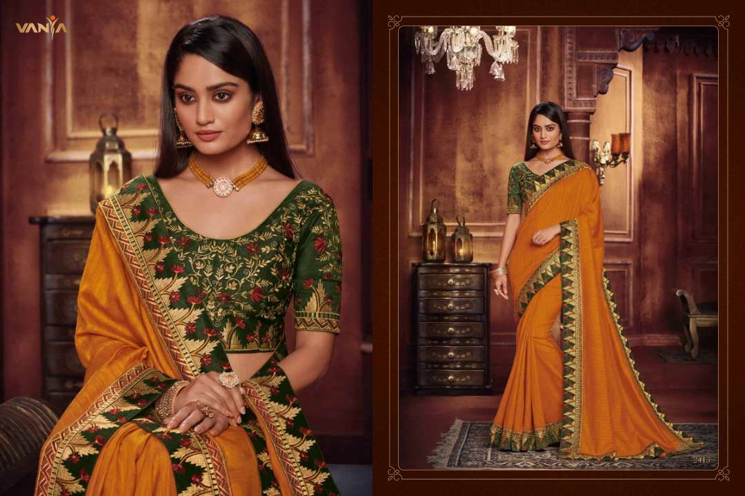 VANYA VOL-14 BY VANYA 2401 TO 2416 SERIES INDIAN TRADITIONAL WEAR COLLECTION BEAUTIFUL STYLISH FANCY COLORFUL PARTY WEAR & OCCASIONAL WEAR FANCY SAREES AT WHOLESALE PRICE