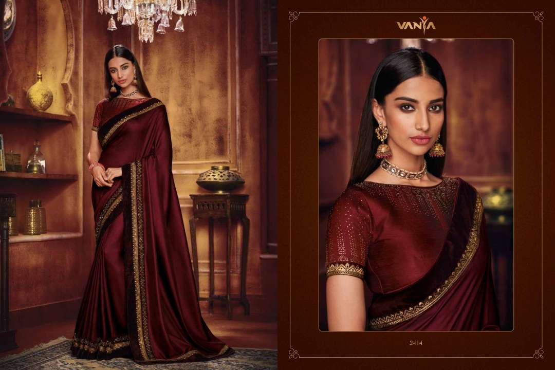VANYA VOL-14 BY VANYA 2401 TO 2416 SERIES INDIAN TRADITIONAL WEAR COLLECTION BEAUTIFUL STYLISH FANCY COLORFUL PARTY WEAR & OCCASIONAL WEAR FANCY SAREES AT WHOLESALE PRICE