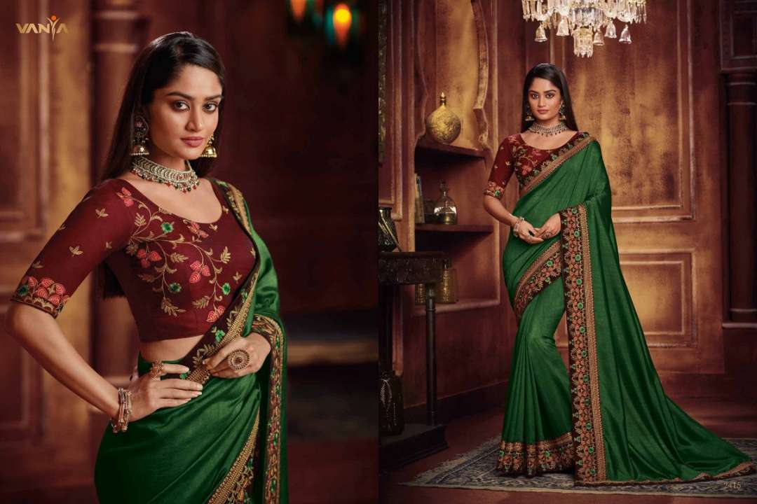 VANYA VOL-14 BY VANYA 2401 TO 2416 SERIES INDIAN TRADITIONAL WEAR COLLECTION BEAUTIFUL STYLISH FANCY COLORFUL PARTY WEAR & OCCASIONAL WEAR FANCY SAREES AT WHOLESALE PRICE