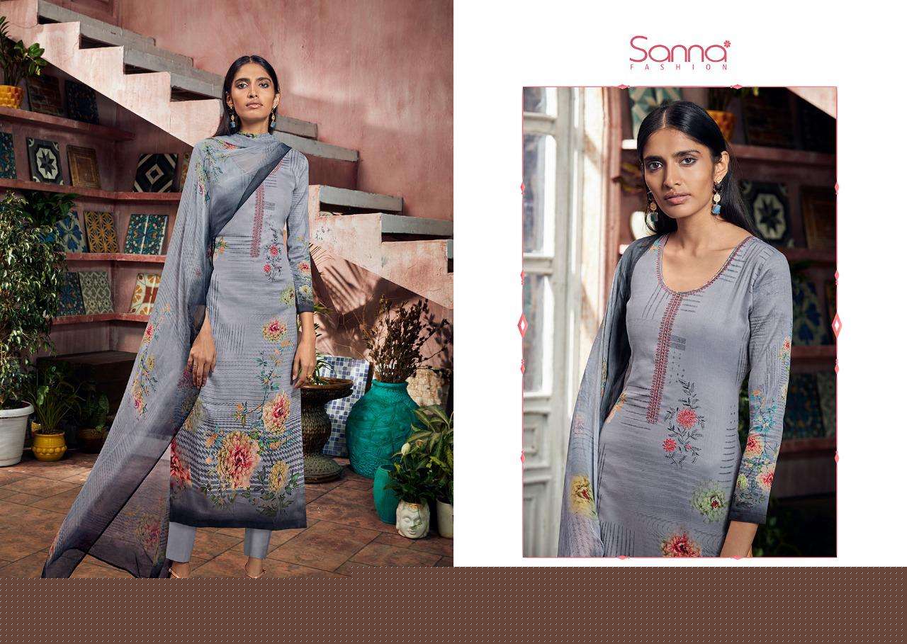 NEERJA BY SANNA FASHION 9551 TO 9560 SERIES BEAUTIFUL SUITS STYLISH FANCY COLORFUL PARTY WEAR & OCCASIONAL WEAR PURE JAM COTTON SILK PRINTED WITH EMBROIDERED DRESSES AT WHOLESALE PRICE