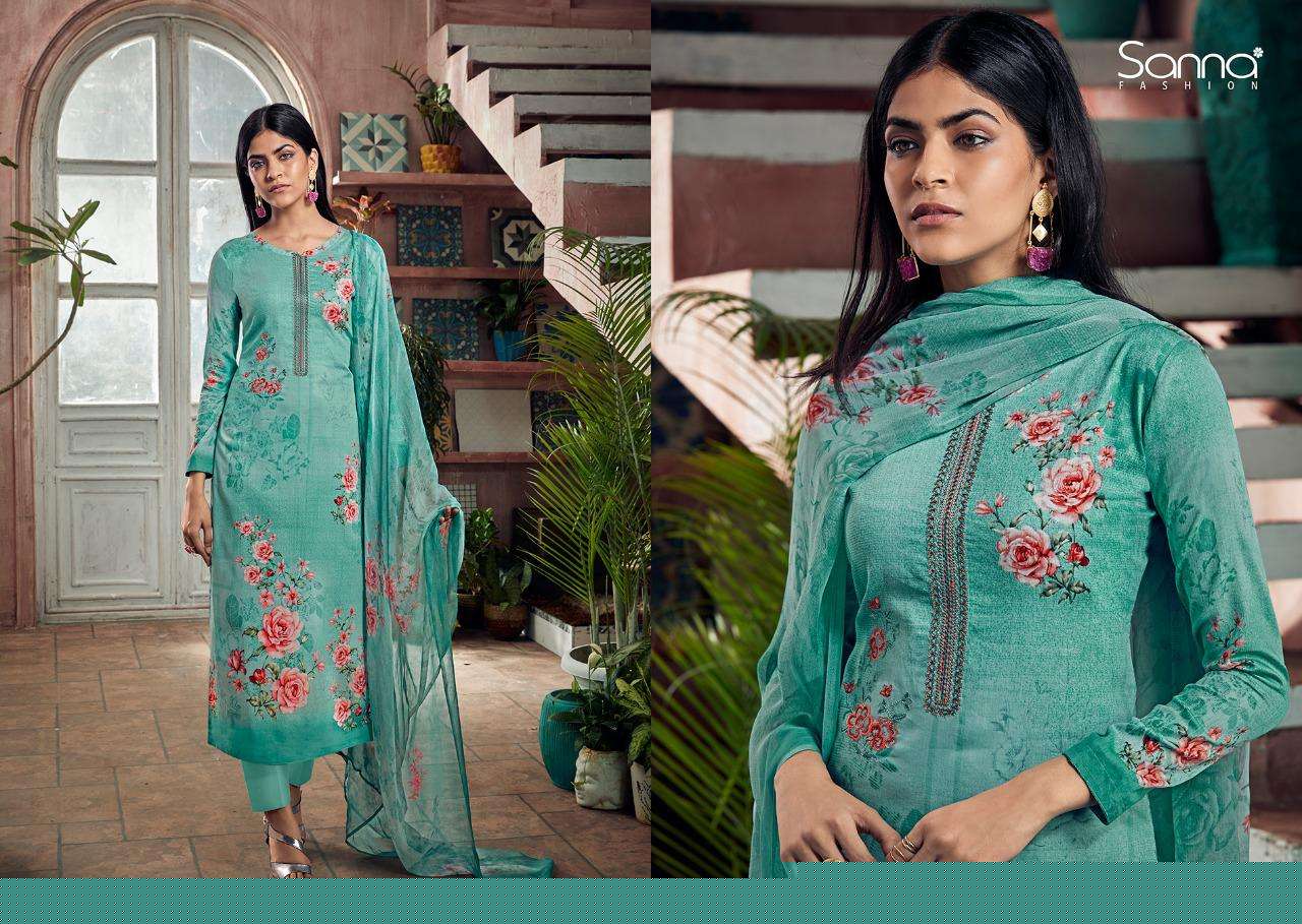 NEERJA BY SANNA FASHION 9551 TO 9560 SERIES BEAUTIFUL SUITS STYLISH FANCY COLORFUL PARTY WEAR & OCCASIONAL WEAR PURE JAM COTTON SILK PRINTED WITH EMBROIDERED DRESSES AT WHOLESALE PRICE