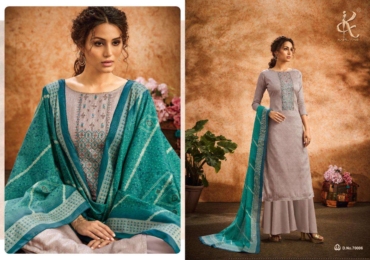 DIVAA BY KAPIL FAB 70001 TO 70007 SERIES BEAUTIFUL STYLISH SHARARA SUITS FANCY COLORFUL CASUAL WEAR & ETHNIC WEAR & READY TO WEAR PURE JAM COTTON PRINTED DRESSES AT WHOLESALE PRICE