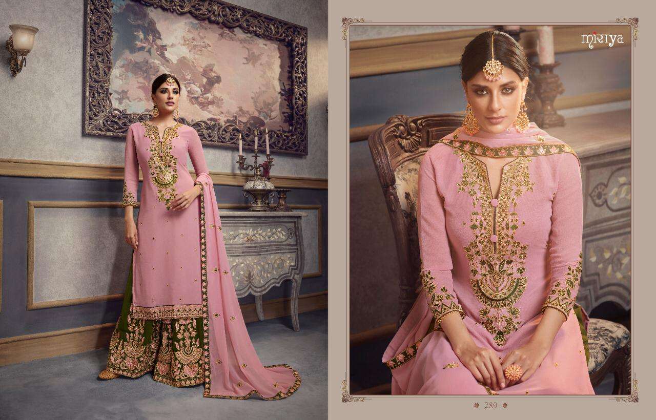 MIRAYA VOL-12 BY AARAV TRENDZ 287 TO 290 SERIES BEAUTIFUL STYLISH SHARARA SUITS FANCY COLORFUL CASUAL WEAR & ETHNIC WEAR & READY TO WEAR REAL GEORGETTE EMBROIDERY DRESSES AT WHOLESALE PRICE