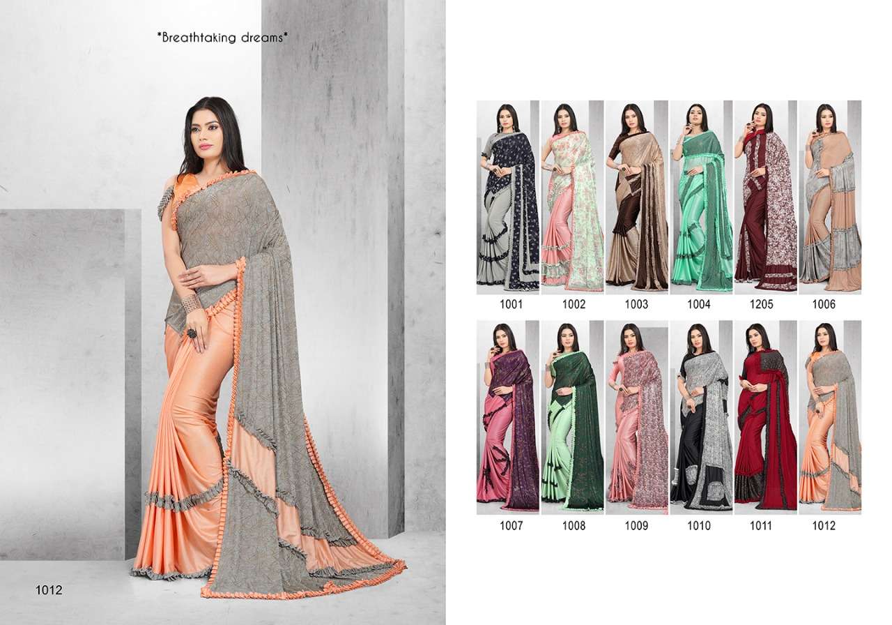 PARIS BEAUTY BY NIHARIKA 1001 TO 1012 SERIES INDIAN TRADITIONAL WEAR COLLECTION BEAUTIFUL STYLISH FANCY COLORFUL PARTY WEAR & OCCASIONAL WEAR FANCY SAREES AT WHOLESALE PRICE