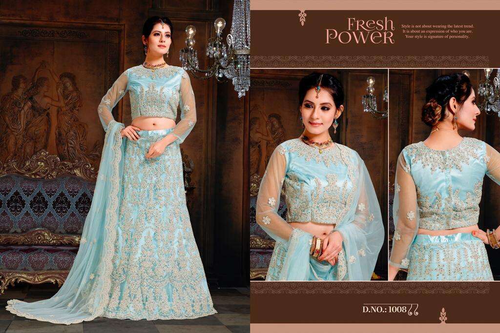 SENORITA BY SAMISTHA 1001 TO 1013 SERIES DESIGNER BEAUTIFUL WEDDING COLLECTION OCCASIONAL WEAR & PARTY WEAR NET/SATIN LEHENGAS AT WHOLESALE PRICE