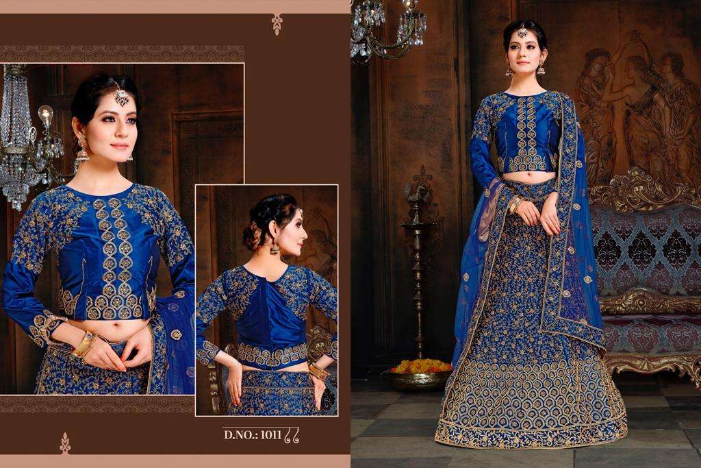 SENORITA BY SAMISTHA 1001 TO 1013 SERIES DESIGNER BEAUTIFUL WEDDING COLLECTION OCCASIONAL WEAR & PARTY WEAR NET/SATIN LEHENGAS AT WHOLESALE PRICE