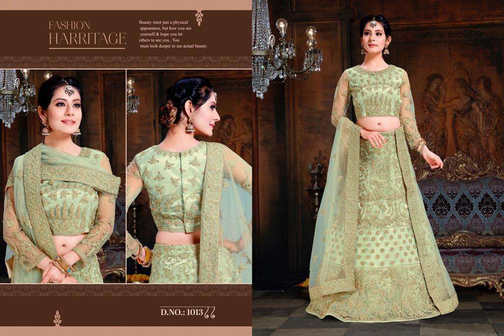 SENORITA BY SAMISTHA 1001 TO 1013 SERIES DESIGNER BEAUTIFUL WEDDING COLLECTION OCCASIONAL WEAR & PARTY WEAR NET/SATIN LEHENGAS AT WHOLESALE PRICE