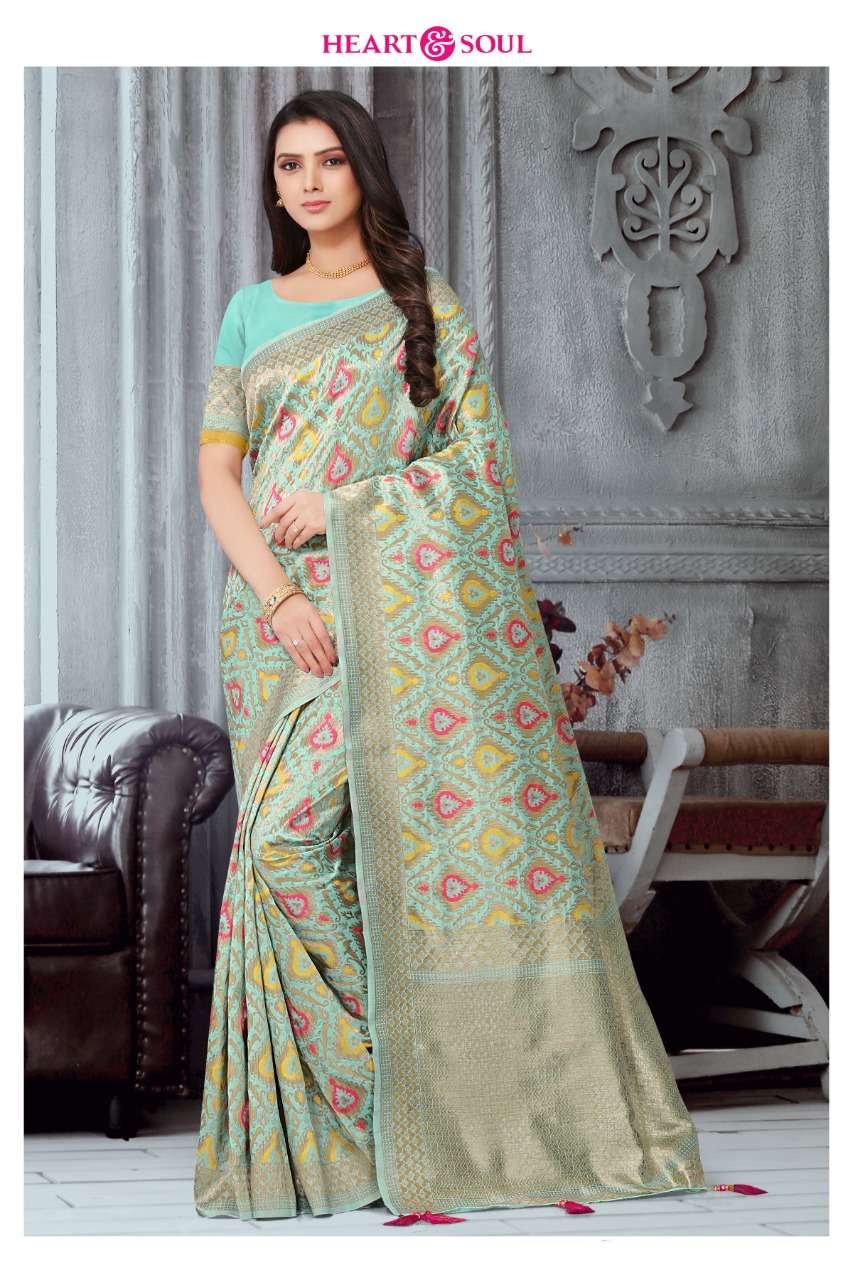 KARVEENA BY HEART AND SOUL 1001 TO 1006 SERIES INDIAN TRADITIONAL WEAR COLLECTION BEAUTIFUL STYLISH FANCY COLORFUL PARTY WEAR & OCCASIONAL WEAR FANCY PRINTED SAREES AT WHOLESALE PRICE