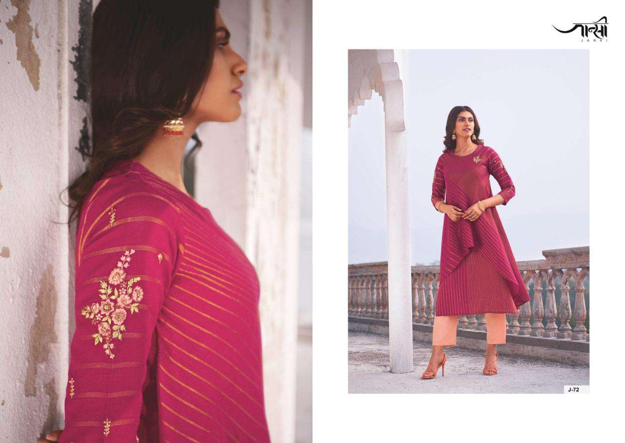 SHRINGAR BY JANSI 71 TO 76 SERIES BEAUTIFUL COLORFUL STYLISH FANCY CASUAL WEAR & READY TO WEAR LINEN COTTON HANDLOOM EMBROIDERED KURTIS WITH BOTTOM AT WHOLESALE PRICE